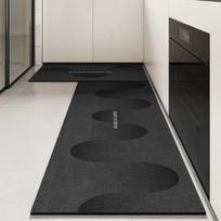 Virtuvės grindų kilimėlis PVC vandeniui atsparus odinis kilimas Juodi kilimai Ilgi kojų kilimėliai Neslystantis atsparus aliejui Modernus namų dekoravimo kilimas 1pc 50x80cm