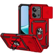 Skirta Xiaomi Redmi 15C 5G 173mm dėklas Šarvuotas slankiojančio objektyvo apsaugos dėklas telefonui Redmi15C Redmy 15C 15 C 5G Magnetinis laikiklis Žiedas Dangtelis Redmi 15C (173mm) raudona