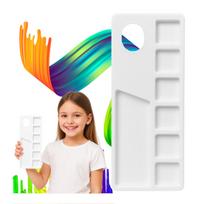 Akrilinių dažų paletė 9x22cm plastikinis stačiakampis padėklas