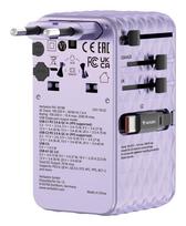 Verbatim Charge 'n' Travel 70W 2C retractable Universal Travel Adapter Purple