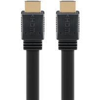 High Speed HDMI 2.1 Flachkabel mit Ethernet 8K / 60 Hz (schwarz, 2 Meter, 48Gbit/s)