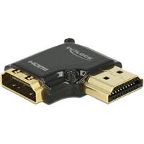 DeLOCK - Video-/Audio-/Netzwerkadapter - HDMI - HDMI, 19-polig (M) - bis - HDMI, 19-polig (W) - Schwarz - 90 Grad rechtwinkliges Verbindungsstück (65661)