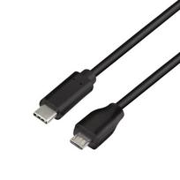 Logilink - USB-Kabel - USB 2.0 Type C (M) zu Micro-USB 2.0 (M) - USB 2.0 - 15 V - 3 A - 50 cm - Schwarz (CU0196)
