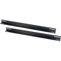 Gerätetäger 650  mm, Einbauschienen schwarz, 1 HE, 2 Stück