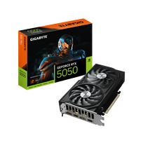GIGABYTE GeForce RTX 5050 WINDFORCE OC V2 8G Graphics Card - 8GB GDDR6, 128bit, PCI-E 5.0, 2572MHz Core Clock, 2 x DP, 2 x HDMI, NVIDIA DLSS 4, GV-N5050WF2OCV2-8GD