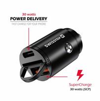 Swissten 30W Nano Metal Car Charger Adapter with 30W PD/SCP