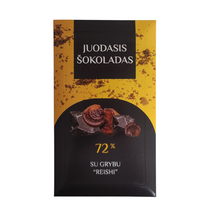 Šokolado plytelė Biržų Šokoladas 72% su grybu REISHI, 77 g