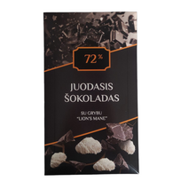 Šokolado plytelė Biržų Šokoladas 72% su Lion’s Mane grybu, 75 g