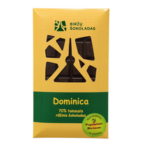 Šokolado plytelė Biržų Šokoladas Rūšinis tamsusis 70% šokoladas DOMINICA, 75 g