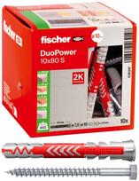 FISCHER - Dviejų medžiagų įkalimo kaiščiai DuoPower 10x80 mm su varžtais - 10 vnt. dėžutė