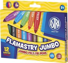 Astra Jumbo flomasteriai, 12 spalvų, mokykliniai