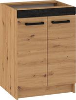 Virtuvės apatinė spintelė Meblocross Rodos ROD-05 S60, ruda/juoda