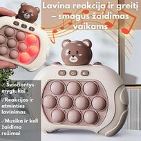 Interaktyvus vaikų reakcijos žaidimas su šviečiančiais mygtukais – lavina greitį ir atmintį