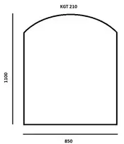 Grūdintas stiklas po židiniu ar krosnele 6mm, arkinis šlifuotais kraštais 850x1100