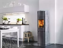 Plieninė krosnelė Contura C590T Style, juoda sp.,su muilo akmeniu (803454,698965,998277)