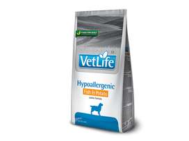 Farmina Vet Life Hypoallergenic Visavertis dietinis šunų ėdalas sukurtas siekiant sumažinti maisto netoleravimą su žuvim ir bulvėm 2 kg