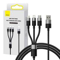 Greitas įkrovimas USB M+L+C Baseus StarSpeed 3.5A 0,6m (Juodas)