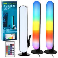 RGB LED šviestuvų rinkinys su nuotolinio valdymo pultu 2 vnt.