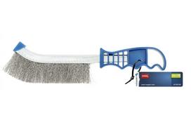 Plieninis šepetys su rankena 250mm x 0,3mm