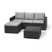 Sodo kampinė sofa ir stalas, Kalifornijos šezlongas, pilkas KETER 29212692939 199x68x72 cm
