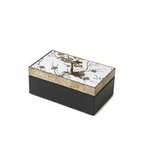 Dekoratyvinė  dėžutė su metaline rankenėle SAVEX SAKURA, juodos sp., 10 x 14 x 24 cm