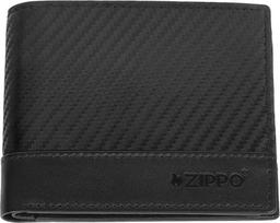 Zippo CARBON RANGE TRI-FOLD ODINĖ PINIGINĖ SU MONETŲ DYLIU, Juoda