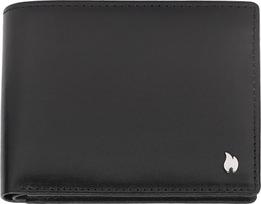 Zippo SIGNATURE TRI-FOLD SULANKSTAMO ODINĖ PINIGINĖ SU MONETŲ DYLIU, Juoda