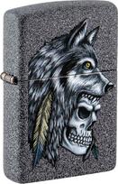 Zippo Žiebtuvėlis Zippo 29863 Wolf Skull Feather Design