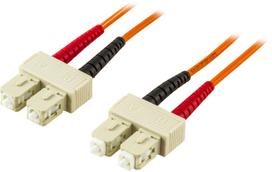 OM2 optinis kabelis DELTACO, SC - SC, duplex, UPC, 50/125, 10m, orange / FB-210