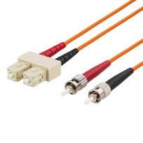 OM1 optinis kabelis DELTACO, SC - ST, duplex, UPC, 62.5/125, 5m, orange / FB-45
