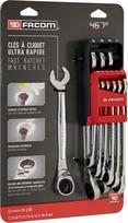 Facom 467BR.JP10PB 8mm - 19mm Rapid Reversible Ratchet Wrench Set With Holder (10 pc.)