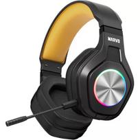 Marvo Pulz 80W belaidės žaidimų RGB ausinės | 3.5mm, 2.4G, BT | Juodos