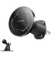 Juodas automobilinis telefono laikiklis su 15W belaidžio krovimo funkcija "Joyroom JR-ZS502 MagSafe"
