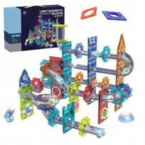 Magnetinių kaladėlių rinkinys su šviesa Click4Toys, 120 elementų