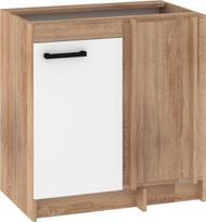 Apatinė kampinė spintelė Meblocross Rodos ROD-09 S80-NP, sonoma šviesi/balta
