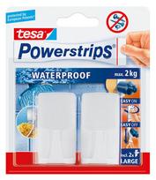 Tesa kabliukai PowerStrips Waterproof Wave balti 2vnt.