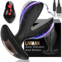 Unisex dviejų variklių analinis vibratorius LIVMAN DSX002 su 8 vibracijos ir elektros šoko režimais