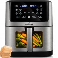 Lehmann Airfryer 8L karšto oro gruzdintuvė, 1800 W, su langu, 12 programų