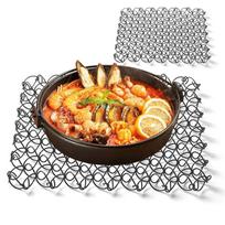Metalinis puodas, Karščiui atsparus nerūdijančio plieno kilimėlis, Karšto puodo laikiklis, Lauko valgomojo stalui, Namų virtuvei, Puodams, Arbatinukams, Dubenims, Indams One Size juoda