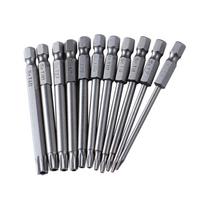 11vnt/komplektas Magnetinio atsuktuvo antgalių rinkinys Torx atsuktuvo antgalių rinkinys Smūginio gręžimo adapteris T7 T8 T9 T20 T25 T27 T30 T40 1