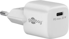 Įkroviklis Goobay USB-C PD GaN Fast Charger Nano 20W Baltas