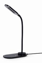 Stalinė lempa Gembird TA-WPC10-LED-01 su belaidžiu įkrovikliu, Juoda