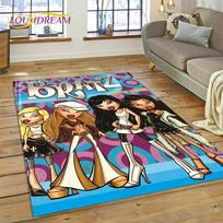 3D Animacinis Bratz Mergaitės Rock Žaidimas HD Kilimas Kilimas Namams Svetainei Miegamajam Sofai Durų Kilimėlis Dekoras, Vaikų Plotas Kilimas Neslystantis Grindų Kilimėlis 40x60cm