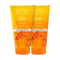 VLCC Turmeric and Berberis Facewash 150ml Pack of 2 | Brightening, Refreshing, Anti-Tan Daily Cleanser