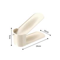 Reguliuojamas trijų lygių plastikinis batų lentynos organizatorius bendrabučiui 24x10x9 cm vyšninės rožinės spalvos