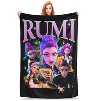 Rumi K-pop Demonų Medžiotojai Huntrix 90-ųjų Antklodės Flisinės Vasarinės Kvėpuojančios Super Šiltos Mėtomosios Antklodės Lovai Lauko Pledas 75x100cm 30x40in