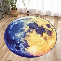Mėnulio apvalus kilimas Kosmoso kilimas Mėnulio dekoras Kilimas Planetos kilimas Naktinis kilimas Mėnulio apvalus kilimas Vaikų kambarys Berniuko miegamasis Apvalus kilimas 40x40cm