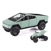 LYZRC 1:24 Alloy Model Silver Pickup Truck Diecast Metal Toy Car Off-Road Motorcycle with Sound and Light Four-wheel Shock Absorber Children Toy Gift šviesiai žalios spalvos