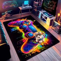 Vivid 3D Gamepad Themed Floor Mat Durable Carpet for Boys Room Man's Cave Decor NonSlip Rug for Gaming Room Bedroom Living Space 40x60cm