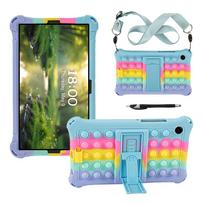 Minkštas silikoninis dėklas vaikams, skirtas Samsung Galaxy Tab A11 8,7 colio SM-X133 SM-X135, su stoveliu, planšetinio kompiuterio dangtelis, skirtas Tab A9 8,7'' X110 Funda Tab A11 8.7 inch beige